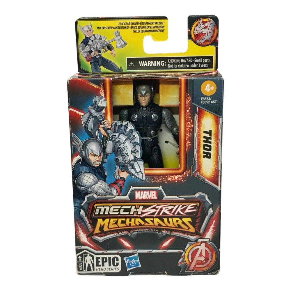 Hasbro Marvel Mech Strike Mechasaurs Thor 4in Figure F6673 New Damaged Box